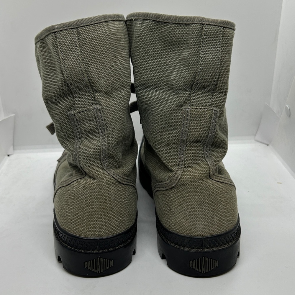 Palladium Baggy Olive Canvas w Red Plaid Fold Over Lace-Up Boots - Men’s Size 9 - Picture 4 of 12